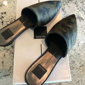 New Dolce Vita camo calf hair slide